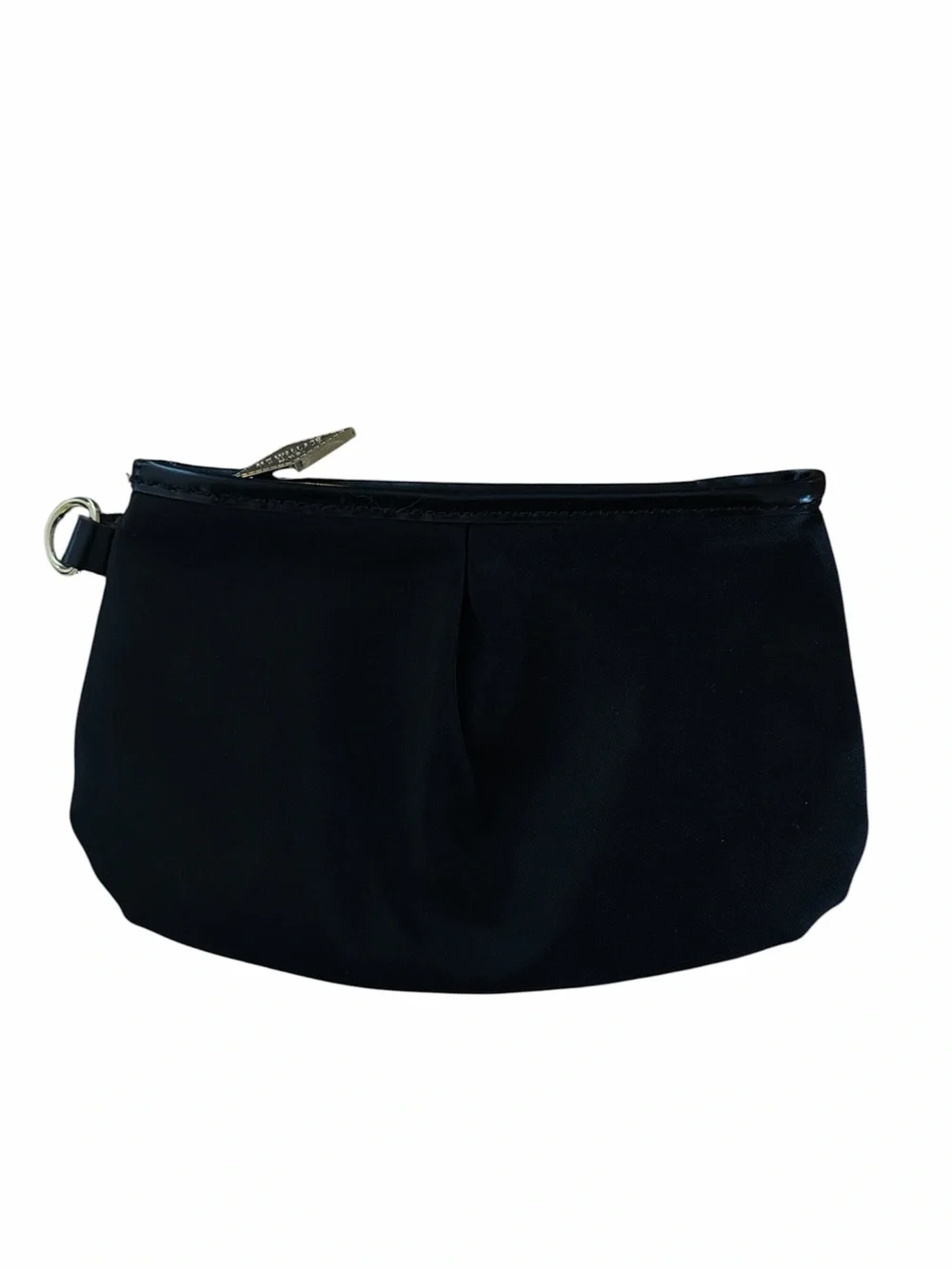 MZ Wallace Black Wristlet with Gold Logo Plate
